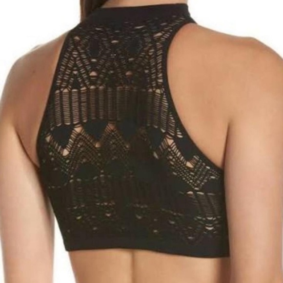 Free People So Bright Seamless Longline Halter Bralette Size M - Picture 16 of 16